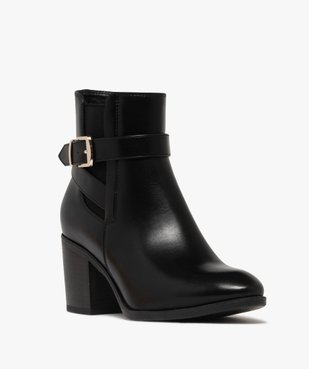 Boots femme à talon carré et bout amande avec zip intérieur vue3 - GEMO(URBAIN) - GEMO