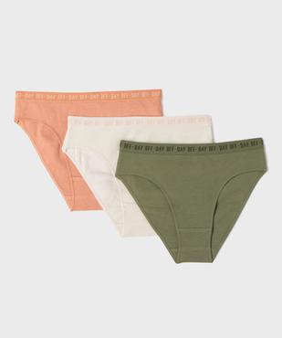 Culottes en maille côtelée coton stretch fille (lot de 3) vue1 - GEMO 4G FILLE - GEMO