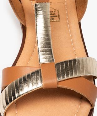 Sandales femme à talon compensé et dessus cuir – Tanéo vue6 - TANEO - GEMO