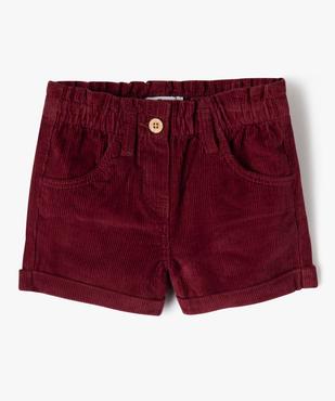 Short en velours à taille élastiquée et revers bébé fille vue1 - GEMO 4G BEBE - GEMO