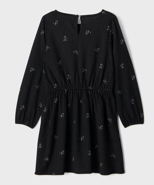 Robe manches longues en maille extensible imprimé fille vue3 - GEMO 4G FILLE - GEMO