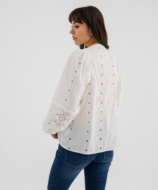 Blouse brodée à manches longues femme vue3 - GEMO(FEMME PAP) - GEMO