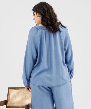 Blouse à manches longues col V en Lyocell femme grande taille vue3 - GEMO 4G GT - GEMO