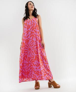 Robe longue et fluide à fines bretelles imprimée femme vue1 - GEMO 4G FEMME - GEMO