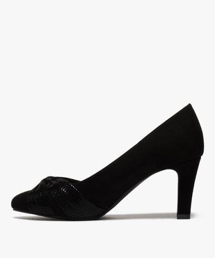 Escarpins femme en suédine avec effet drapé et verni vue3 - GEMO(URBAIN) - GEMO