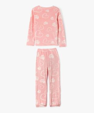 Pyjama en velours 2 pièces imprimé cœur fille vue4 - GEMO (ENFANT) - GEMO