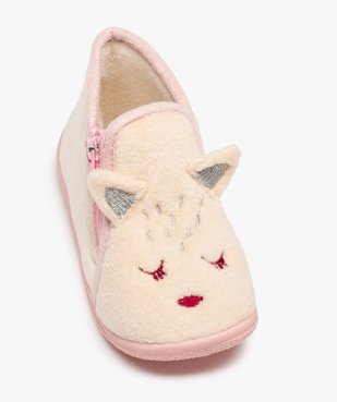 Chaussons fille bottillons zippés avec oreilles en relief vue5 - GEMO 4G FILLE - GEMO