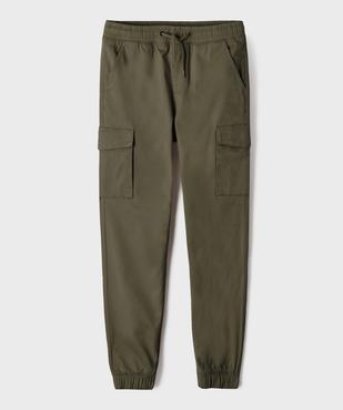 Pantalon cargo jogger en coton stretch à taille élastiquée garçon vue1 - GEMO (JUNIOR) - GEMO