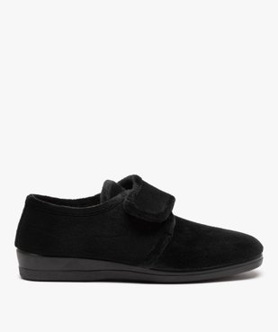 Chaussons femme confort en velours uni et bride scratch vue1 - GEMO(HOMWR FEM) - GEMO