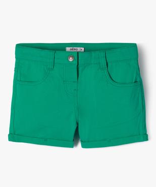 Short en coton stretch avec revers fille vue1 - GEMO (JUNIOR) - GEMO