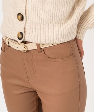 Pantalon skinny enduit push-up taille haute  vue2 - GEMO 4G FEMME - GEMO