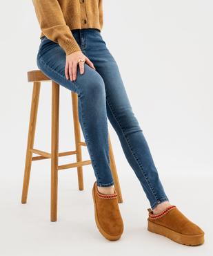 Jean skinny taille haute en coton stretch délavé femme vue1 - GEMO 4G FEMME - GEMO