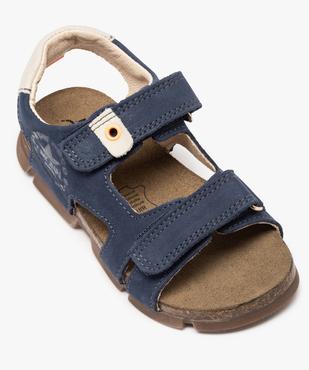 Sandales garçon tout terrain en cuir à scratchs - Bopy vue5 - BOPY - GEMO