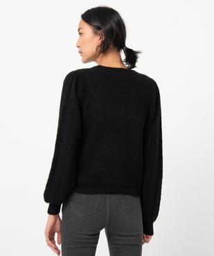 Gilet femme avec manches en maille fantaisie vue3 - GEMO 4G FEMME - GEMO