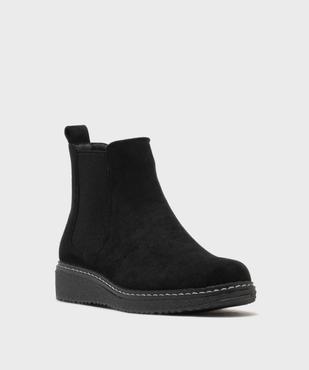 Boots en suédine avec doublure chaude et élastique latéral femme - G'flex vue2 - G'FLEX - GEMO