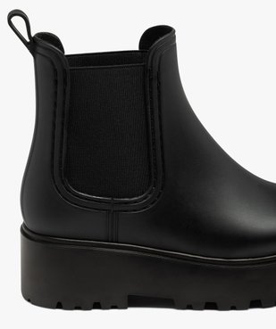 Boots femme unies style Chelsea à semelle plateforme crantée vue6 - GEMO (CASUAL) - GEMO