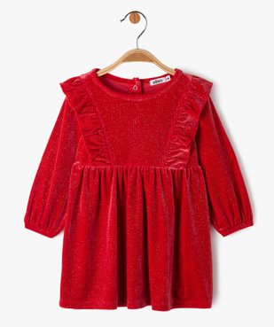 Robe à manches longues en velours pailleté bébé fille vue2 - GEMO(BEBE DEBT) - GEMO