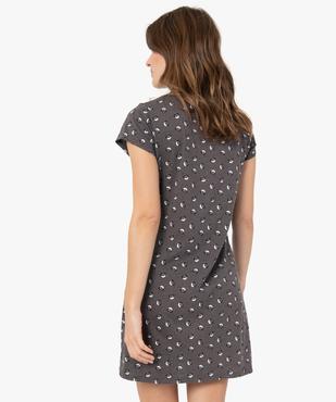 Chemise de nuit imprimée à manches courtes femme vue3 - GEMO 4G FEMME - GEMO