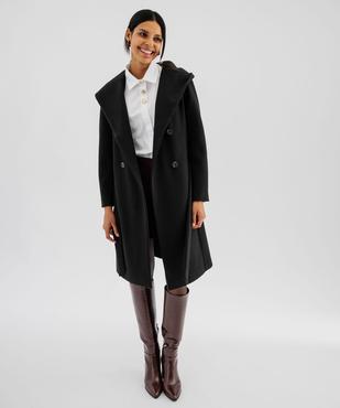Manteau mi-long à grand col capuche femme vue6 - GEMO(FEMME PAP) - GEMO