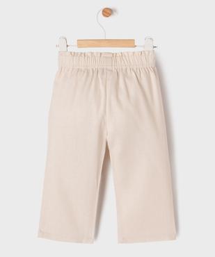 Pantalon léger 30% lin à taille élastiquée bébé fille vue4 - GEMO 4G BEBE - GEMO