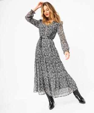 Robe longue à manches longues motif fleuri femme vue1 - GEMO(FEMME PAP) - GEMO