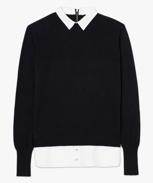 Pull uni avec col et bas de chemise vue4 - GEMO(FEMME PAP) - GEMO