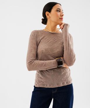Tee-shirt col rond imprimé femme vue2 - GEMO(FEMME PAP) - GEMO