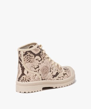 Baskets femme en toile montante vernie motif python vue4 - GEMO (SPORTSWR) - GEMO