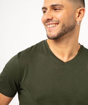 Tee-shirt à manches courtes et col V homme vue3 - GEMO 4G HOMME - GEMO