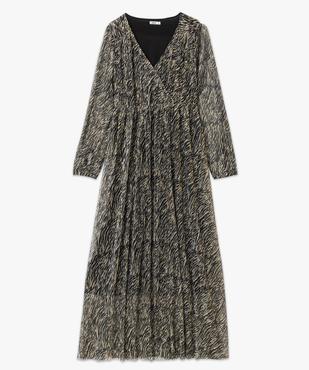 Robe longue en maille plissée brillante femme vue4 - GEMO(FEMME PAP) - GEMO