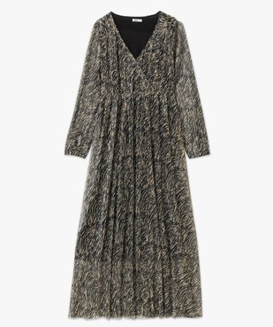 Robe longue en maille plissée brillante femme vue4 - GEMO(FEMME PAP) - GEMO
