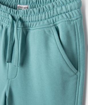 Bermuda uni en maille French Terry avec ceinture ajustable garçon vue2 - GEMO 4G GARCON - GEMO