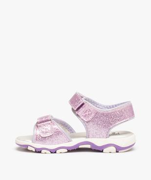 Sandales fille sport à scratch et à paillettes – Reine des neiges vue3 - REINE DES NEIGE - GEMO