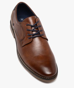 Derbies unis à lacets ronds contrastants homme vue6 - MARIO BALDANO - GEMO