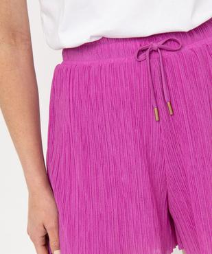 Short ample en maille plissée fluide femme vue2 - GEMO(FEMME PAP) - GEMO