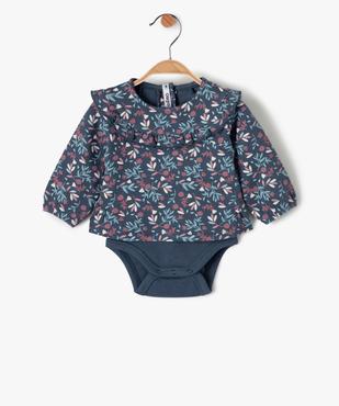 Body bébé fille à manches longues 2 en 1 vue1 - GEMO(BB COUCHE) - GEMO