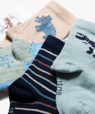 Chaussettes à motifs dinosaures bébé (lot de 5) vue2 - GEMO 4G BEBE - GEMO