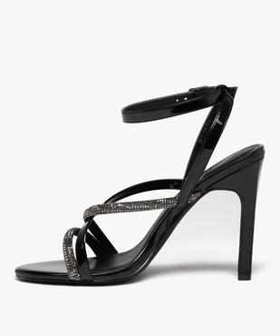 Sandales femme à talon haut dessus vernis et strass vue4 - GEMO(URBAIN) - GEMO
