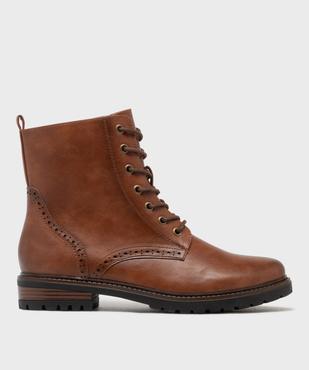 Boots à lacets et zip avec détails perforés femme - Valentina Baldano vue1 - VALENTINA BALDA - GEMO