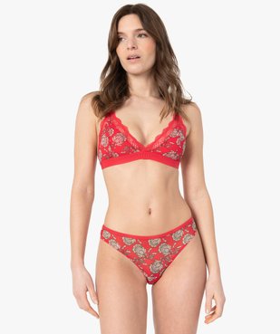 Soutien-gorge triangle à motifs fleuris et dentelle vue3 - GEMO(HOMWR FEM) - GEMO