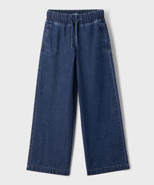 Jean large avec taille élastique ajustable fille vue1 - GEMO (JUNIOR) - GEMO