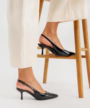 Escarpins sling-back vernis à bout pointu et talon fin femme- Follow Me vue7 - FOLLOW ME - GEMO