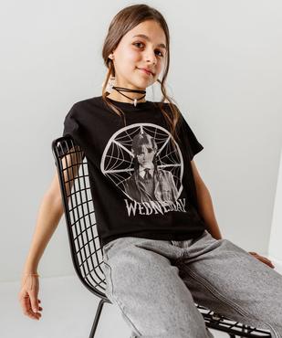 Tee-shirt manches courtes ample imprimé fille - Wednesday vue1 - WEDNESDAY - GEMO