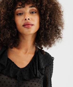 Chemise en voile à motifs plumetis coupe courte femme vue6 - GEMO(FEMME PAP) - GEMO