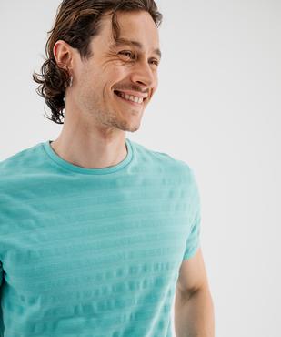 Tee-shirt manches courtes uni effet rayé homme vue2 - GEMO 4G HOMME - GEMO