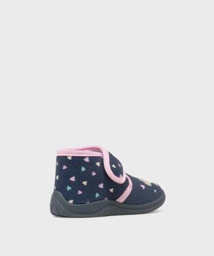 Chaussons en velours montant à scratch imprimé licorne fille vue4 - GEMO (ENFANT) - GEMO