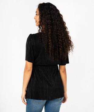 Tee-shirt à manches courtes en maille plissée spécial maternité vue3 - GEMO (MATER) - GEMO