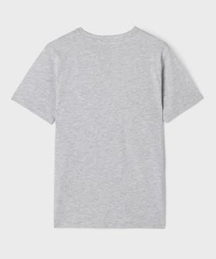 Tee-shirt à manches courtes uni garçon maille chinée vue8 - GEMO (JUNIOR) - GEMO