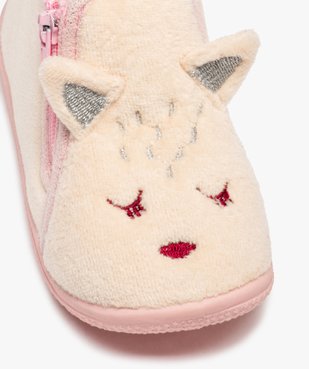 Chaussons bébé fille bottillons zippés avec oreilles en relief vue6 - GEMO 4G BEBE - GEMO