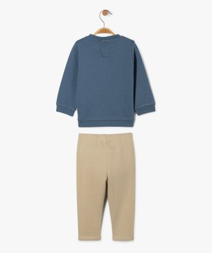 Ensemble 2 pièces sweat et pantalon en molleton bébé garçon vue4 - GEMO 4G BEBE - GEMO